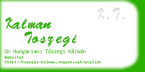 kalman toszegi business card