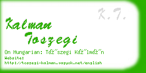 kalman toszegi business card